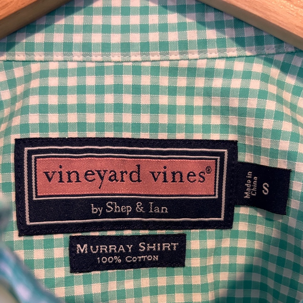 Vineyard Vines Aqua Checkered Men's Shirt